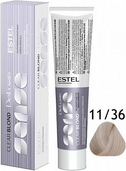 Полуперманентная крем-краска для волос CLEAR BLOND Estel SENSATION DELUXE 60 мл блондин, фиолетовый, золотистый 11|36 очень светлый блондин золотисто-фиолетовый